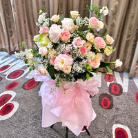 Pink and White Business Opening Flowers