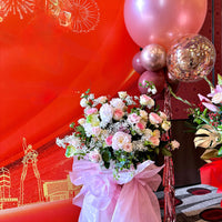 Pink and White Business Opening Flowers