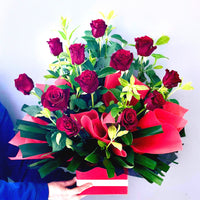 Dozen Red Roses Flower Arrangement