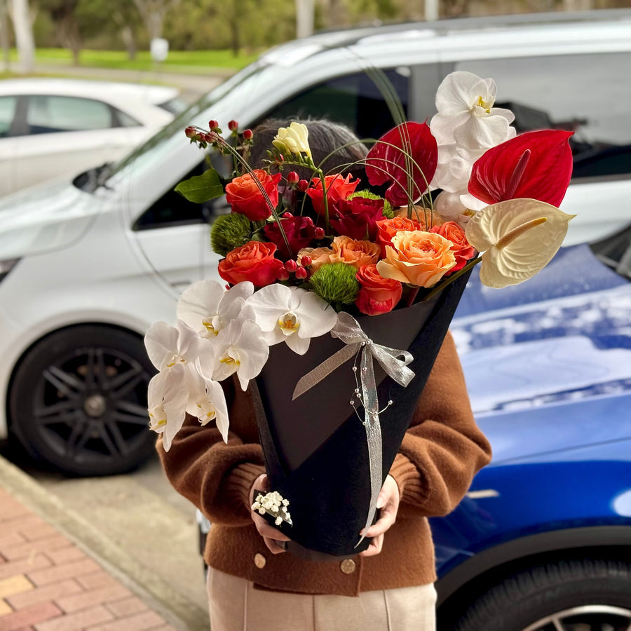 Luxury Orchid and Rose Bouquet