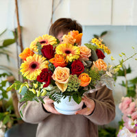 Champagne Flowers in a Vase