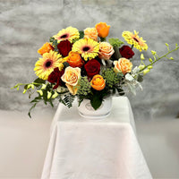 Champagne Flowers in a Vase