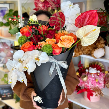 Luxury Orchid and Rose Bouquet