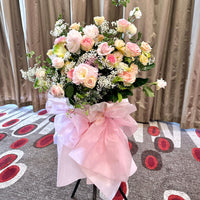 Pink and White Business Opening Flowers